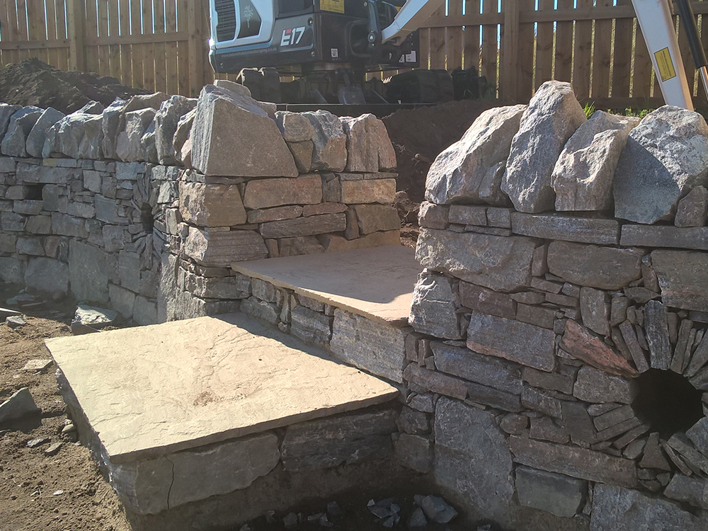 natural Stone Wall in construction