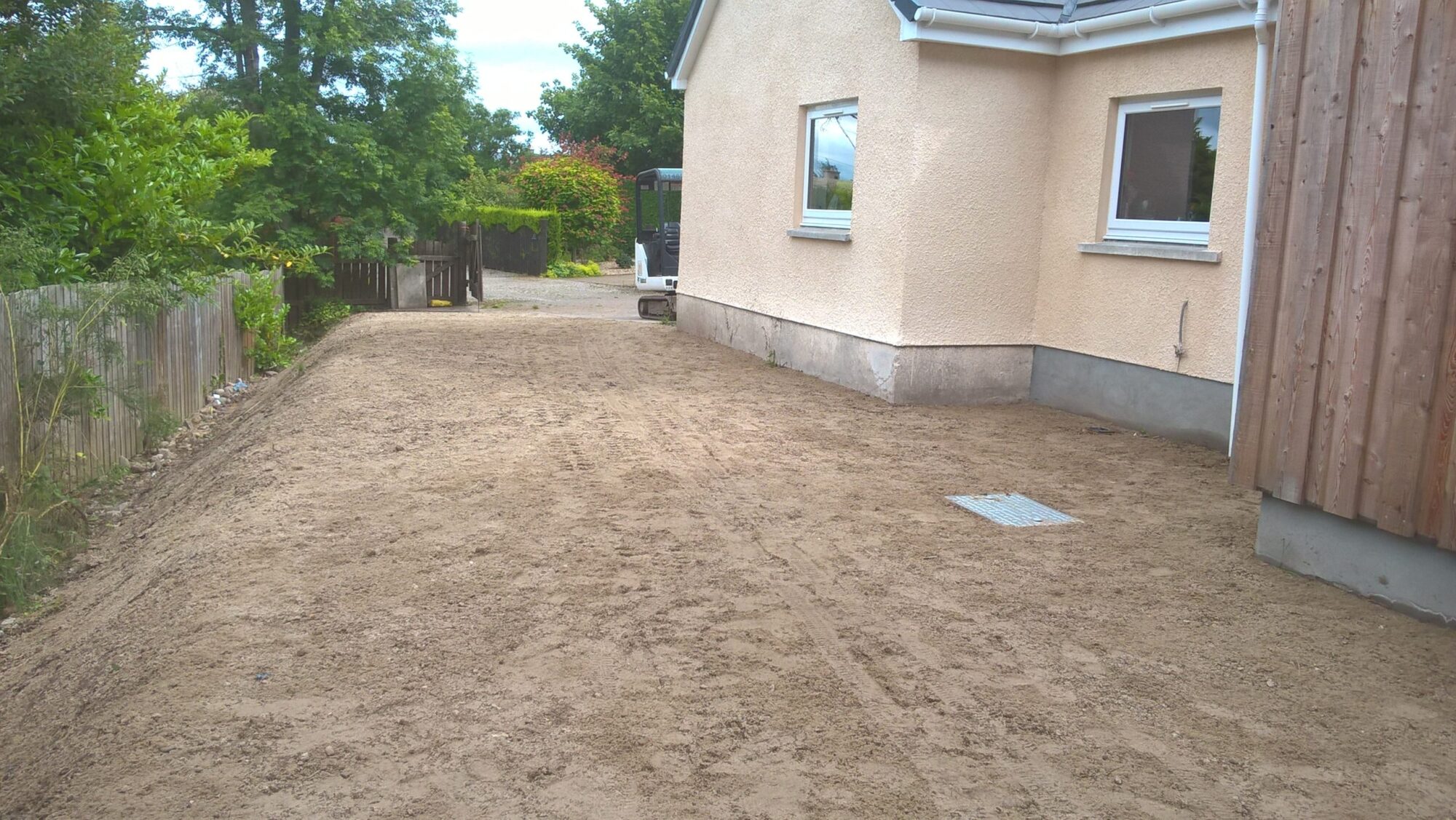 Preparation for laying new grass