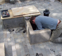 Working on garden pond pump system